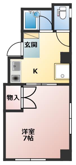 ハイツNAKAMA(1K/2階)の間取り写真