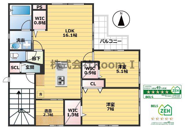 MAISON TOKI 旭化成ヘーベルメゾンHEBEL HAUS(2SLDK/2階)の間取り写真