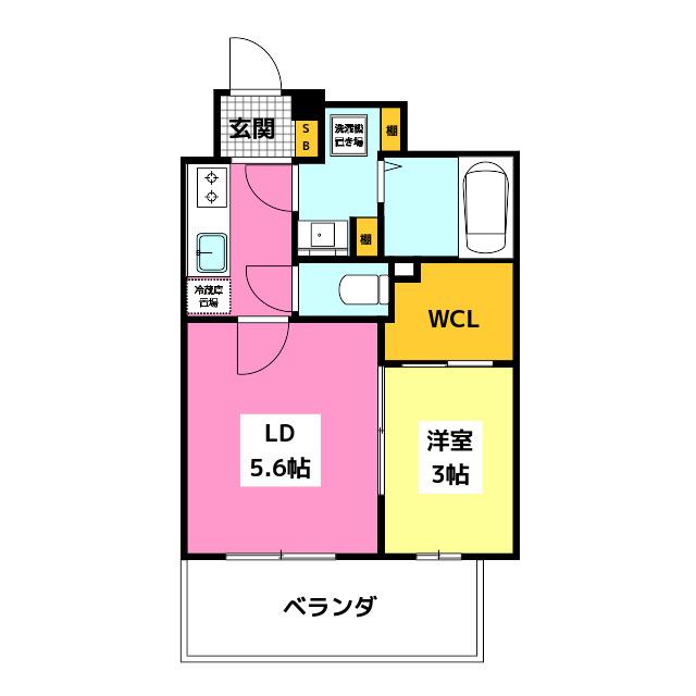 ネストピア東比恵駅前IV(2K/5階)の間取り写真