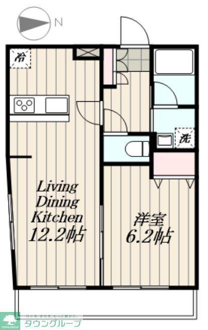 スカイコート戸越(1LDK/3階)の間取り写真