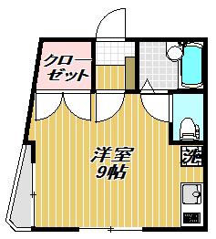 シャンテ百反坂(ワンルーム/2階)の間取り写真