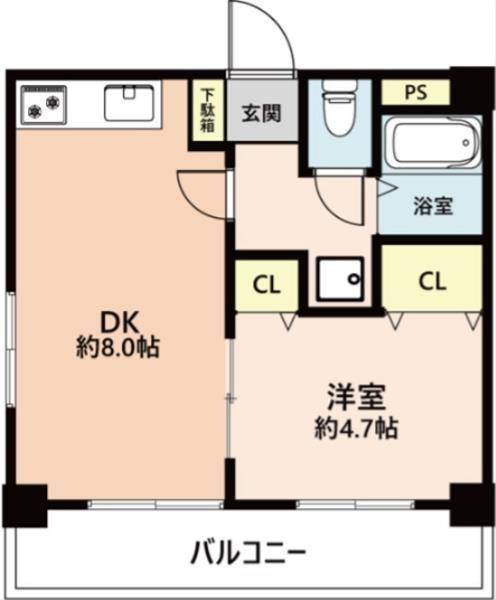PALAZZO(1DK/2階)の間取り写真