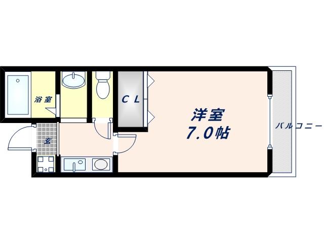 グローリ柏田(1K/1階)の間取り写真