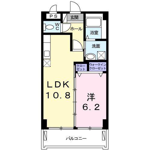 プレミアムガーデンII(1LDK/4階)の間取り写真