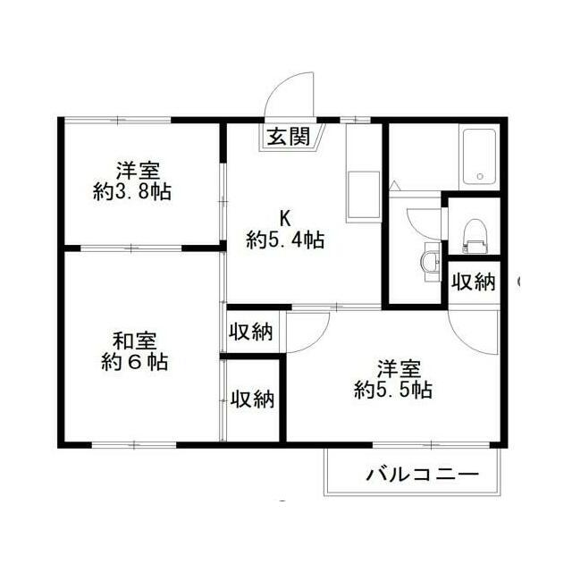 ハイツシャルム(3K/2階)の間取り写真