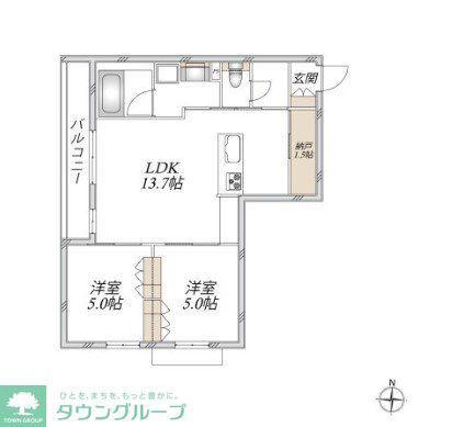 ASTRAEA(2LDK/2階)の間取り写真