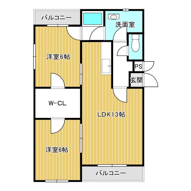 ビバ・ステート(2LDK/1階)の間取り写真