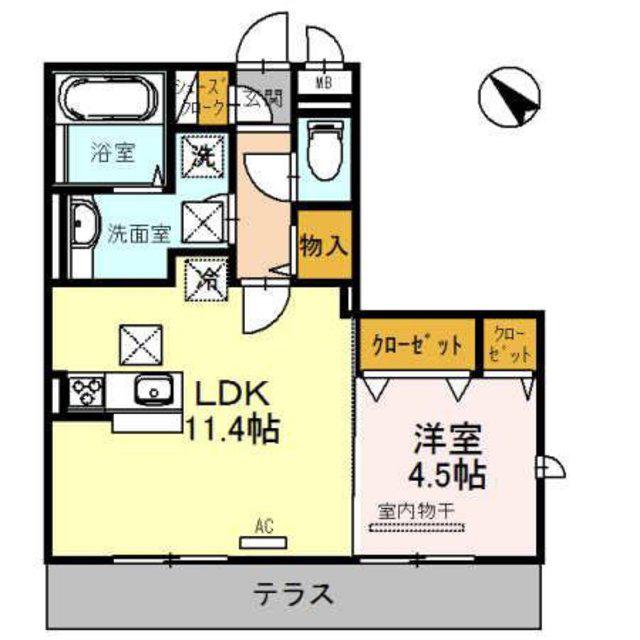 グラシア(1LDK/3階)の間取り写真