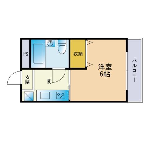 大産赤坂ビル(1K/4階)の間取り写真