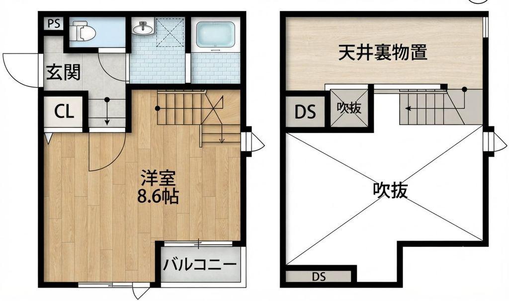 AFFITTO竹下(ワンルーム/1階)の間取り写真