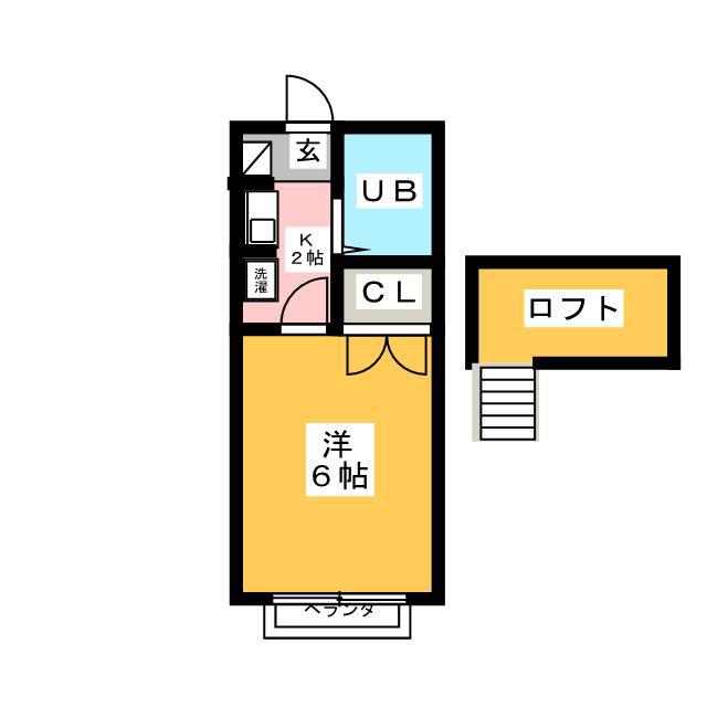 ミューズサンタフェ(1K/2階)の間取り写真