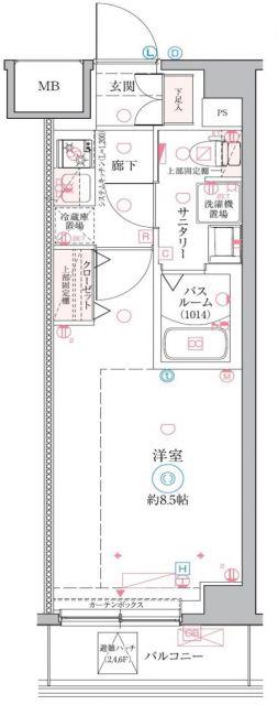 CREVISTA戸田(1K/2階)の間取り写真