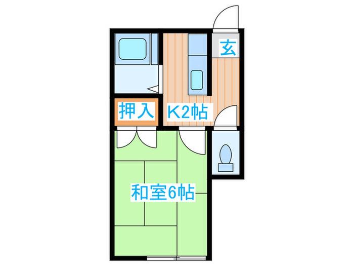 鳥越アパート(1K/2階)の間取り写真