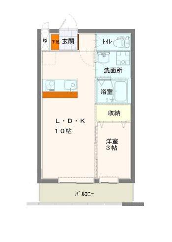 LA VISTA KOSUGI ラビスタコスギ(1LDK/3階)の間取り写真