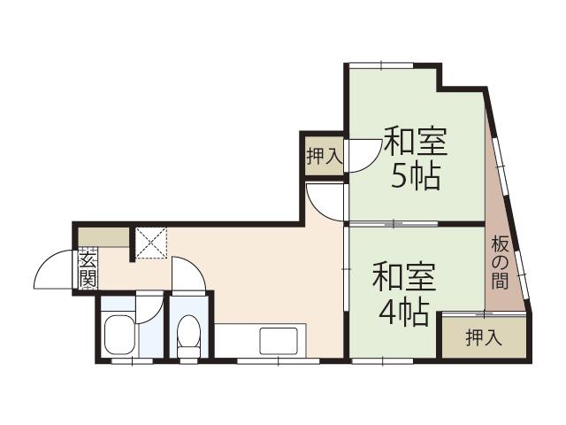 第2栗原ビル(2DK/3階)の間取り写真