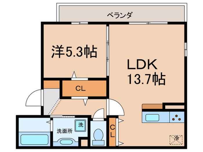 イーグル(1LDK/3階)の間取り写真