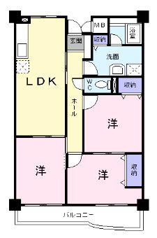 ピアシェーレ山崎(3LDK/2階)の間取り写真