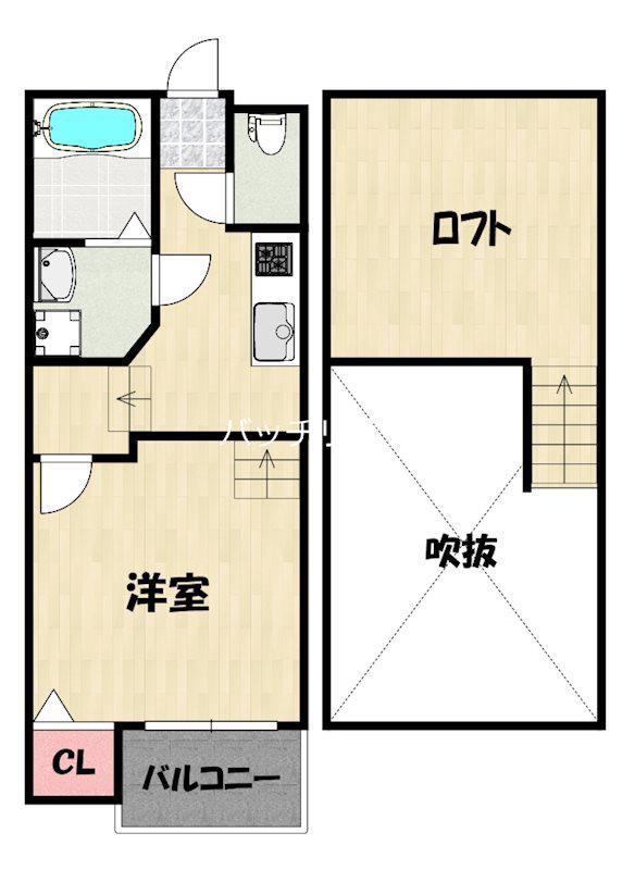 クレオ箱崎宮前参番館(1K/1階)の間取り写真