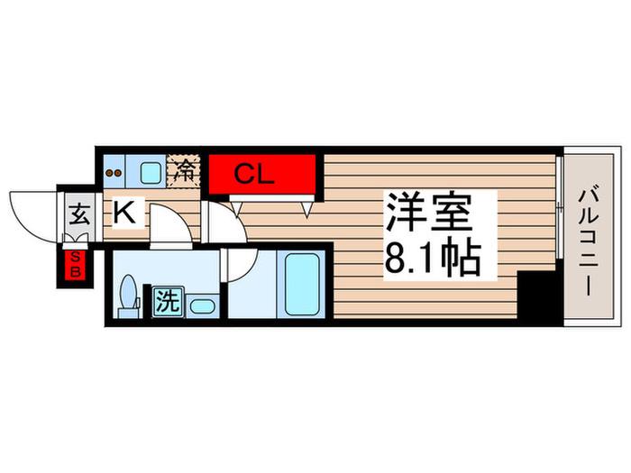 S-RESIDENCE亀戸LUME(1K/9階)の間取り写真