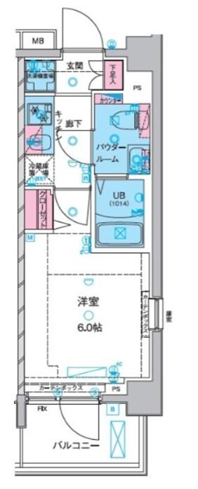 ジェノヴィア京成立石スカイガーデン(1K/2階)の間取り写真