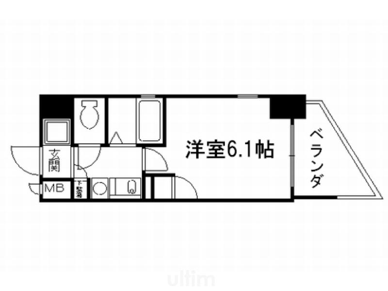 エステムコート御所南II(1K/5階)の間取り写真