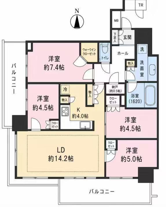 パークタワー晴海(4LDK/21階)の間取り写真
