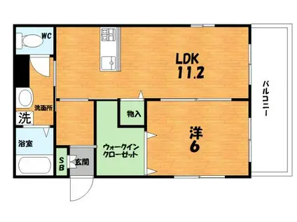ラフェニーチェコキタII(1SLDK/1階)の間取り写真