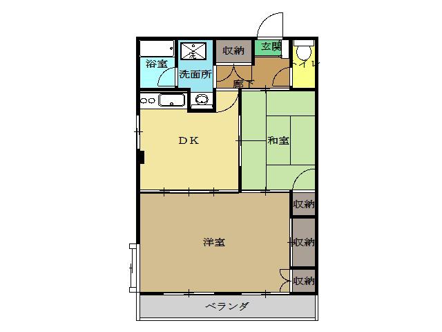 Aコーポ(2DK/2階)の間取り写真