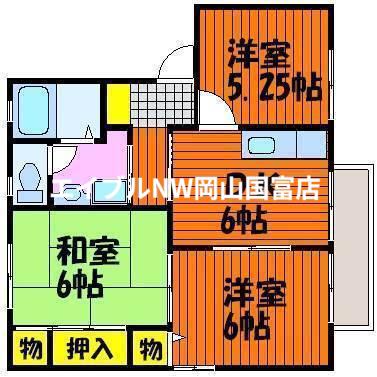ニューフレグランス明日香B(3DK/2階)の間取り写真