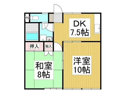 コーポN(2DK/1階)の間取り写真