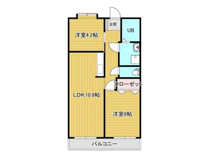 ベルハウス(2LDK/2階)の間取り写真