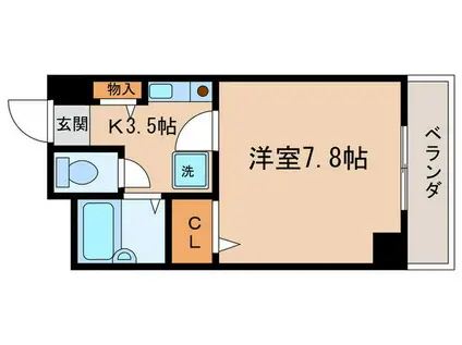 ロイヤルピジョン八田(1K/3階)の間取り写真