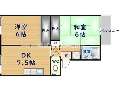 プレジールみづほ(2DK/2階)の間取り写真