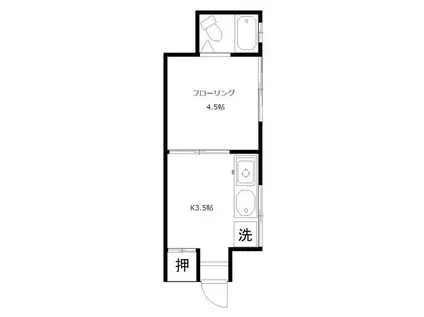 大日方荘(1K/1階)の間取り写真