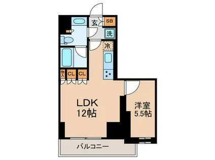 ザ・パークハビオ東長崎(1LDK/6階)の間取り写真