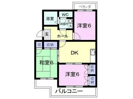 アビタシオン富士(3DK/4階)の間取り写真