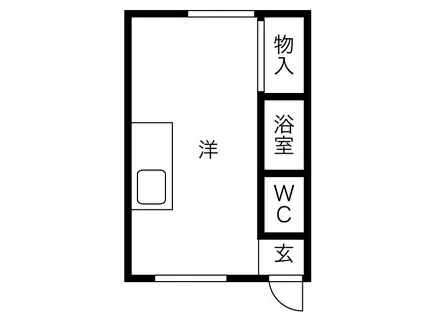 マラボー22(1DK/3階)の間取り写真