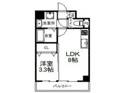 スプランディッド堺東(1LDK/2階)の間取り写真