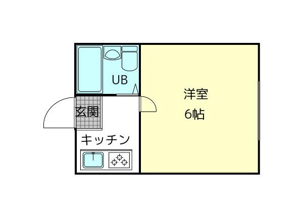 ハイタウンA棟(1K/1階)の間取り写真