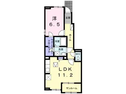 ラウレア B(1LDK/1階)の間取り写真