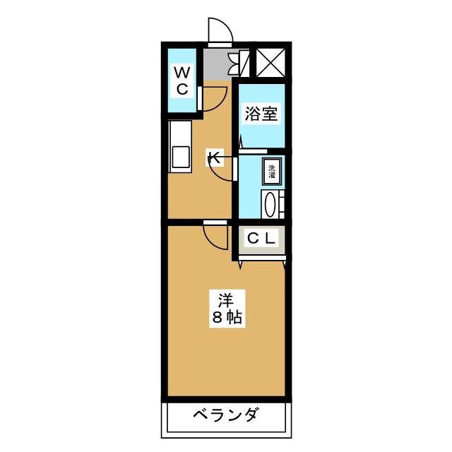 ラ・メール春日 弐番館(1K/2階)の間取り写真