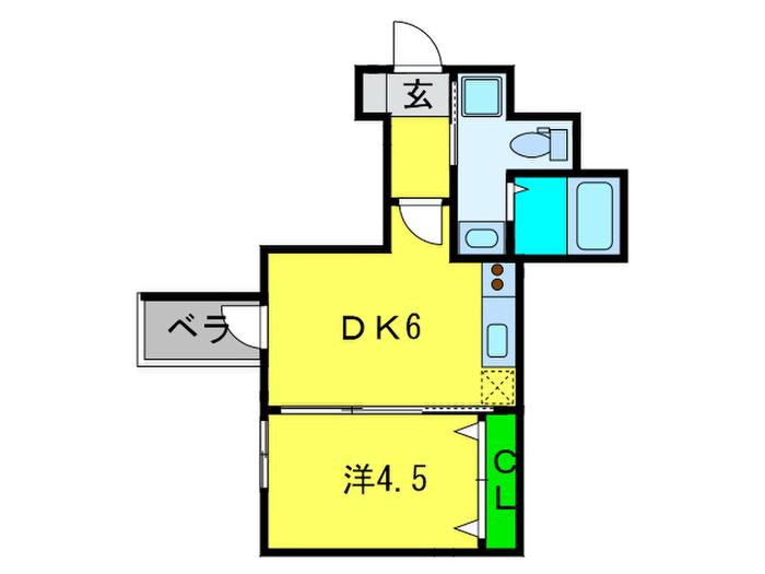 SERENITE本町 ROJI 02(1DK/6階)の間取り写真