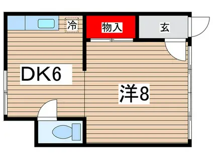 たちばなハイツ(1DK/1階)の間取り写真