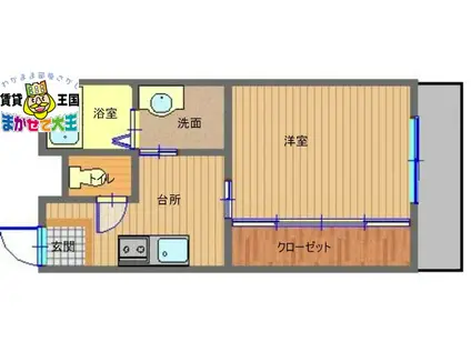 大徳園 KURAYA(1K/2階)の間取り写真