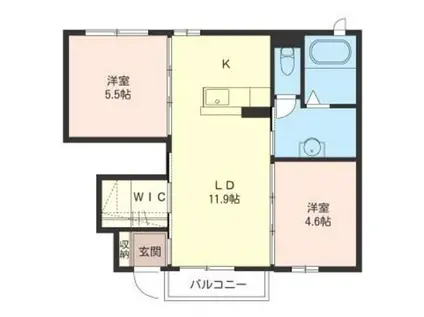 MKクレールA(2LDK/1階)の間取り写真