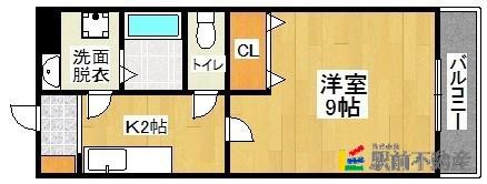 グリーン花水木III(1K/3階)の間取り写真
