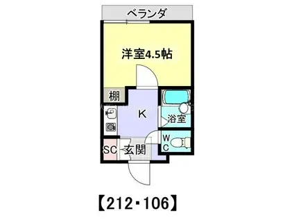 メゾンドKOMA(1K/1階)の間取り写真