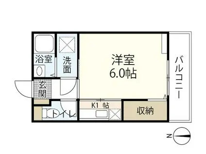 メゾンIII(1K/2階)の間取り写真