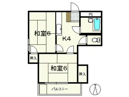 持田学園ビル(2K/3階)の間取り写真