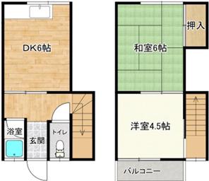 土山グリーンハウス(2DK/1階)の間取り写真